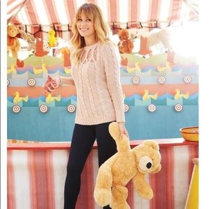 LAUREN CONRAD cable knit sweater with lace